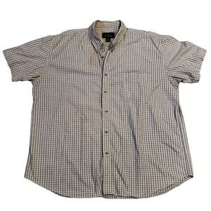 RED HEAD Mens Plaid Button Down Short Sleeve Shirt Size 2XL Cotton Casual